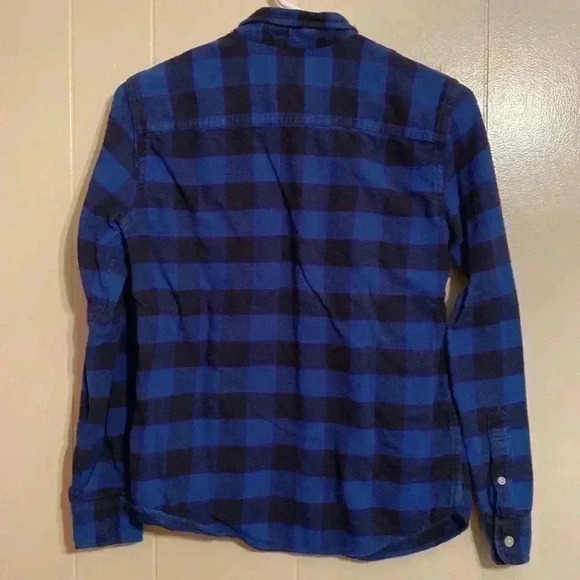 Abercrombie Youth Kids 13/14 Black and Blue Flannel Shirt - Picture 2 of 6